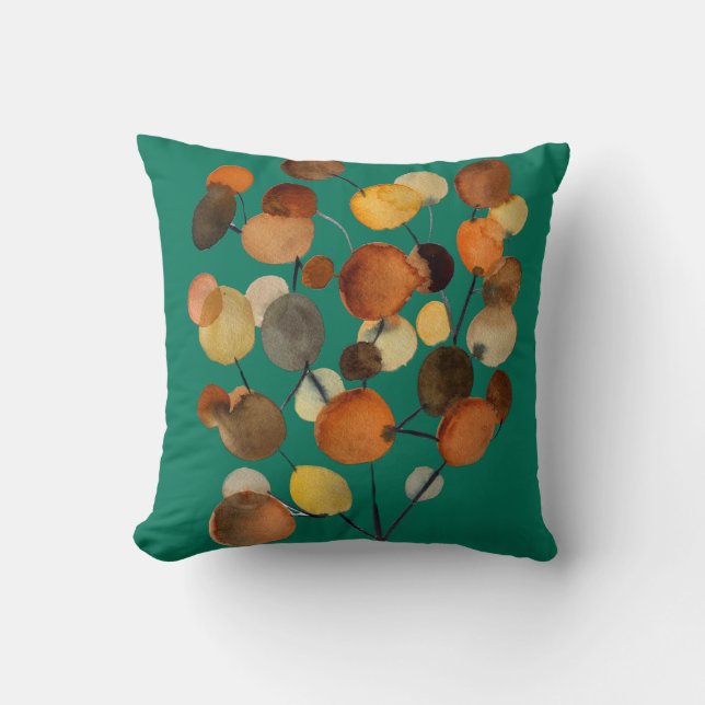 Abstract brown Autumn Earth Tree art Cushion (Front)