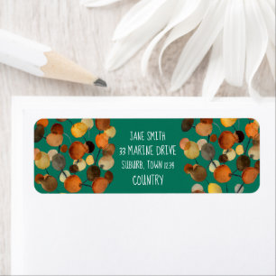 Abstract brown Autumn Earth Tree art Return Address Label