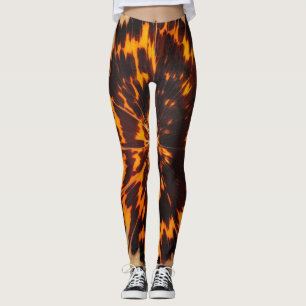 Abstract Brown & Black Texture Chic TortoiseShell Leggings