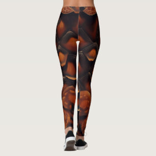 Abstract Brown & Black Texture Chic TortoiseShell Leggings