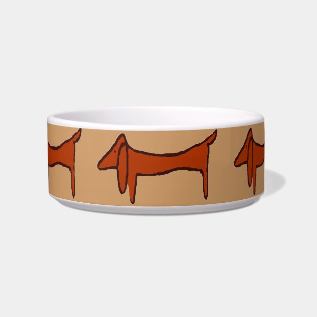 Abstract Brown Dachshund Bowl (Front)