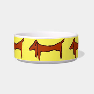 Abstract Brown Dachshund Bowl