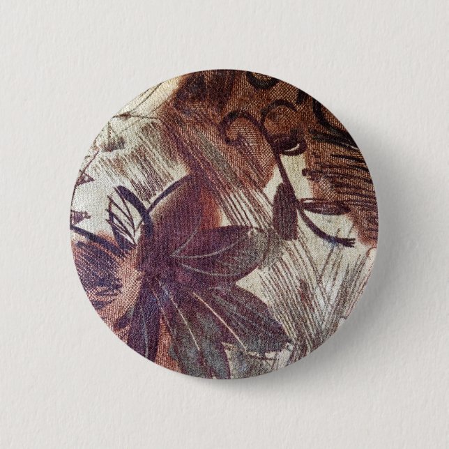 Abstract Brown Floral Design 1 6 Cm Round Badge (Front)