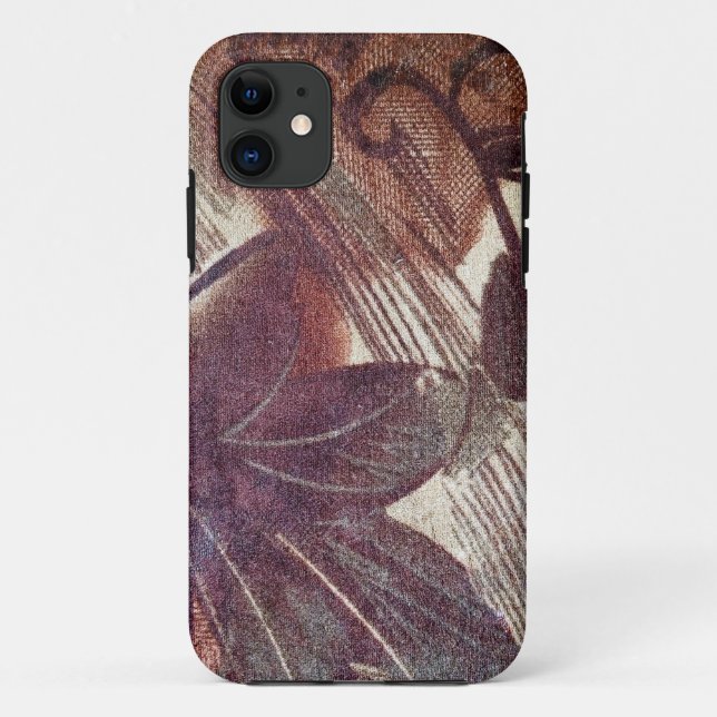 Abstract Brown Floral Design 1 Case-Mate iPhone Case (Back)
