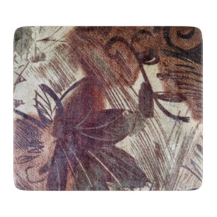 Abstract Brown Floral Design 1 Cutting Board