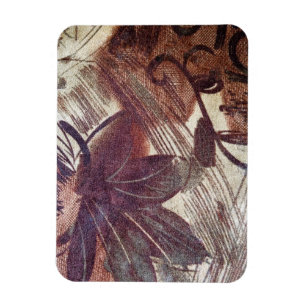 Abstract Brown Floral Design 1 Magnet