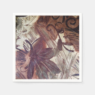 Abstract Brown Floral Design 1 Napkin