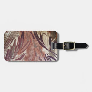 Abstract Brown Floral Design 2 Luggage Tag