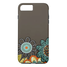 Abstract Brown Flowers iPhone 7 Plus Tough Case