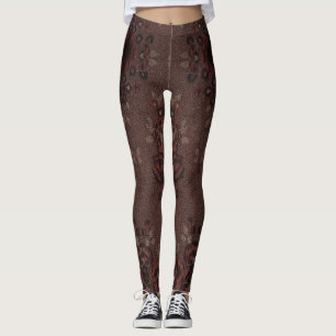 Abstract brown flowers with gold leggings