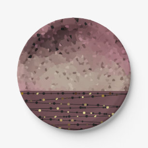 Abstract, brown, pink, pink-brown paper plate