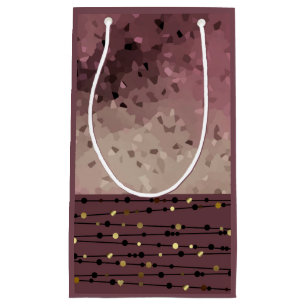 Abstract, brown, pink, pink-brown small gift bag