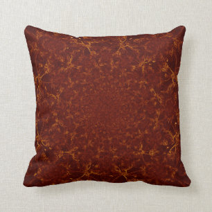 Abstract Brown Rust  Copper Pattern Design Cushion