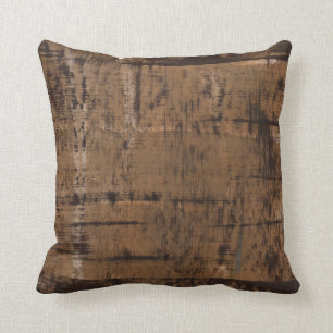 Abstract brown striped art cushion