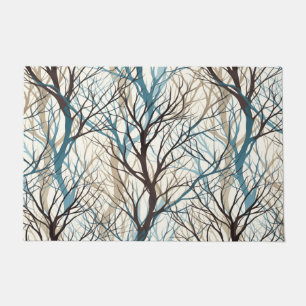 Abstract brown teal branches  doormat