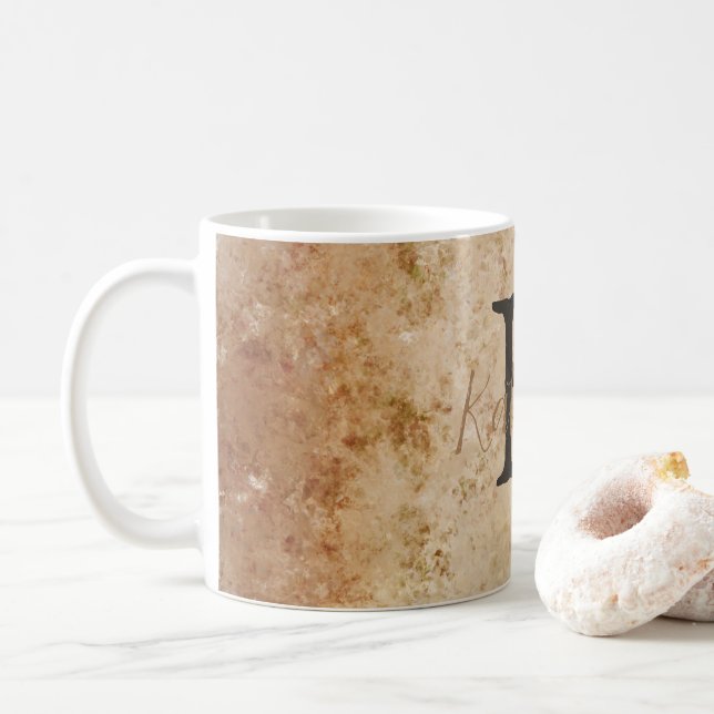 Abstract Brown Tone Coffee Mug (With Donut)