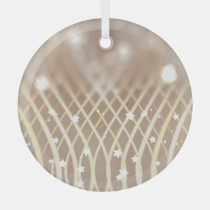 Abstract Brown, Waves Stars Background. Glass Tree Decoration
