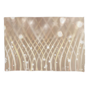 Abstract Brown, Waves Stars Background. Pillowcase