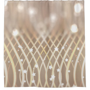 Abstract Brown, Waves Stars Background. Shower Curtain