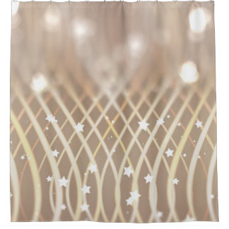 Abstract Brown, Waves Stars Background. Shower Curtain