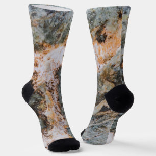 Abstract brown white grungy rock texture socks