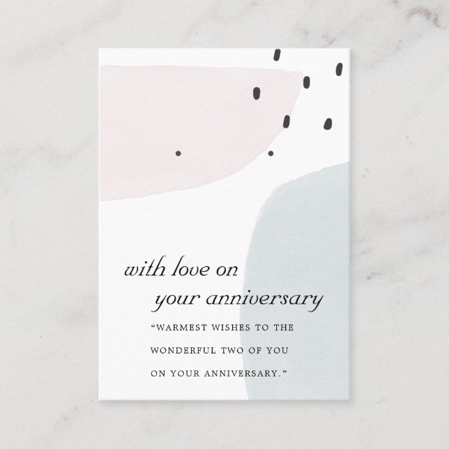 ABSTRACT BRUSH STROKE ANNIVERSARY EARRING DISPLAY PLACE CARD (Front)