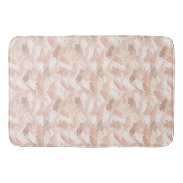 Abstract Brush Stroke Pattern Bath Mat (Front)