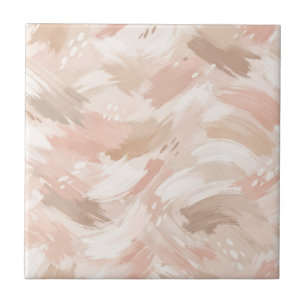 Abstract Brush Stroke Pattern Ceramic Tile