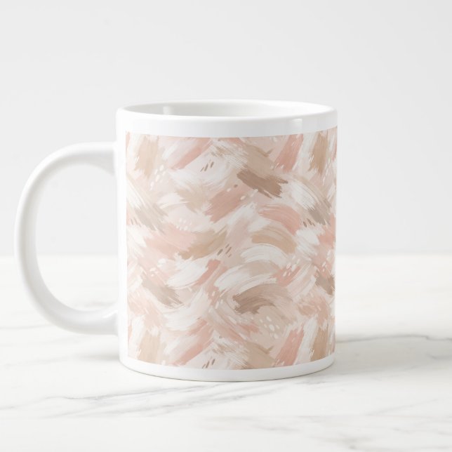 Abstract Brush Stroke Pattern Large Coffee Mug (Left)