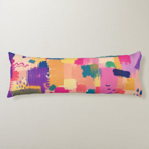 Abstract Brush Stroke Seamless Pattern Body Cushion