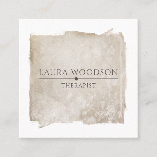 Abstract Brush Stroke Therapist Business Card (Front)