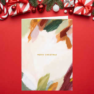 Abstract Brush Strokes Christmas Card