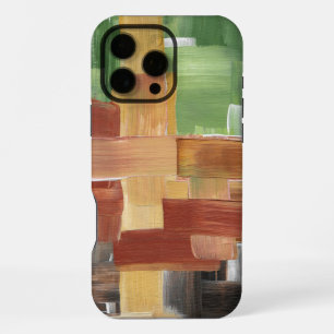 Abstract Brush Strokes Green, Brown, & Earth Tones iPhone 16 Pro Max Case