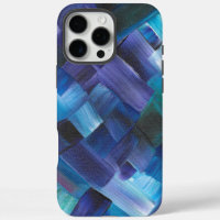 Abstract Brush Strokes in Blue, Teal, and Purple