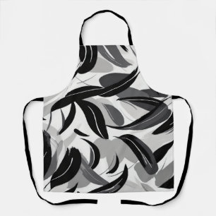 Abstract brush strokes in bold monochrome hues apron