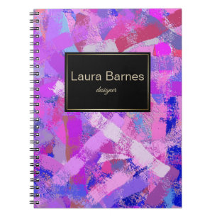 Abstract Brush strokes Pink Violet Notebook