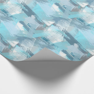 abstract brush strokes teal pattern. wrapping paper