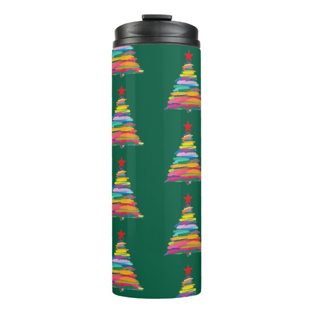 Abstract Brush Tree Thermal Tumbler (Front)
