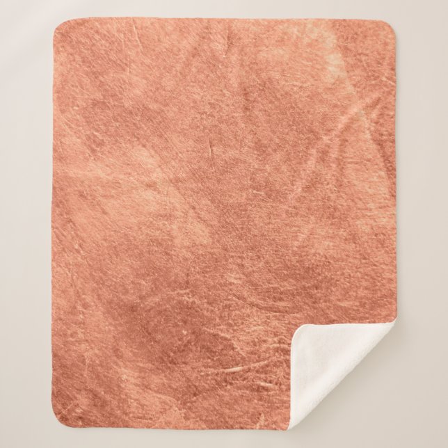 Abstract brushed copper surface metallic texture.  sherpa blanket (Front)