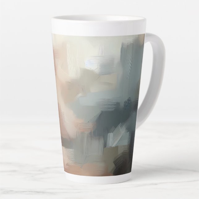 Abstract Brushstroke Ceramic Mug – Artistic Earth  (Right Angle)