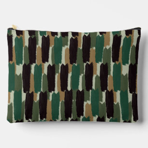 Abstract Brushstroke Stripe Earthy Tone Accessory Pouch
