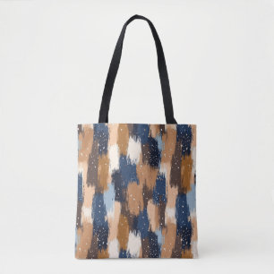 Abstract Brushstrokes in Blue, White & Brown (2) Tote Bag