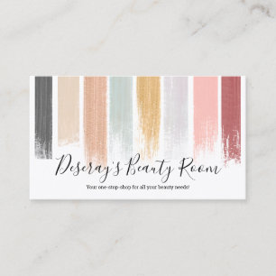 Abstract brushstrokes modern pastels makeup beauty business card