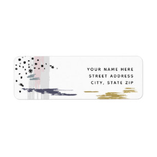 Abstract Brushstrokes Wedding Return Address Label