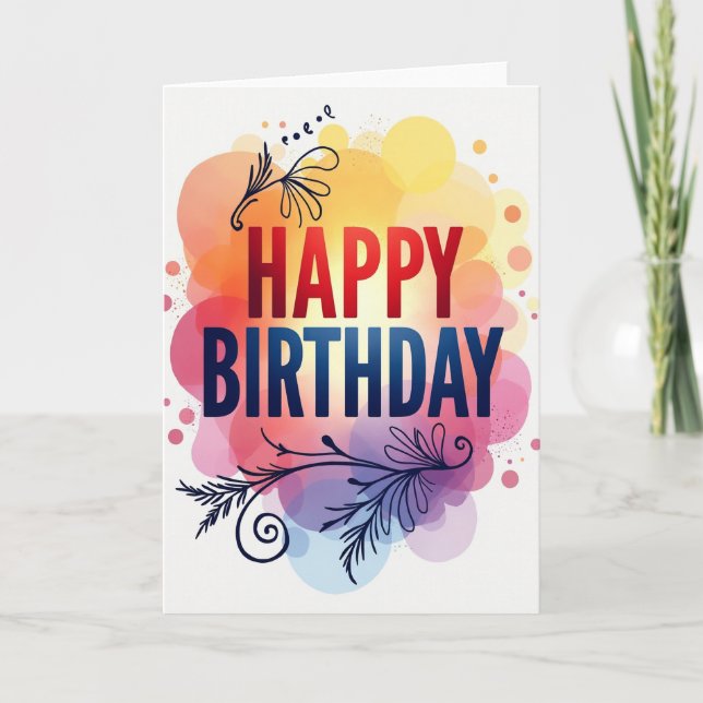 Abstract Bubble Birthday Card (Front)
