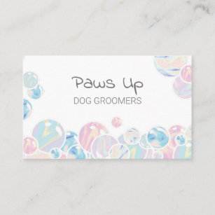 Abstract Bubbles Dog Groomers Hydro Bath Business Card
