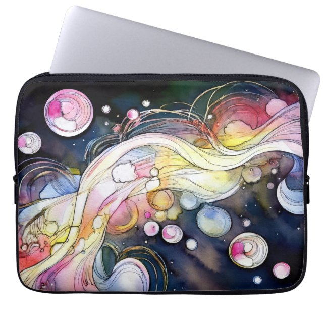 Abstract Bubbles Laptop Sleeve (Front)