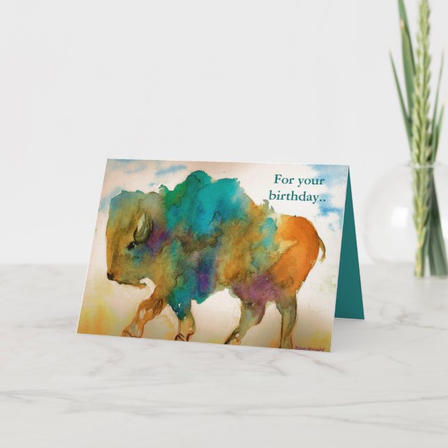 Abstract Buffalo Birthday Card (Front)