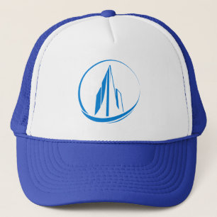 Abstract Building Peak Cityscape Circle Trucker Hat