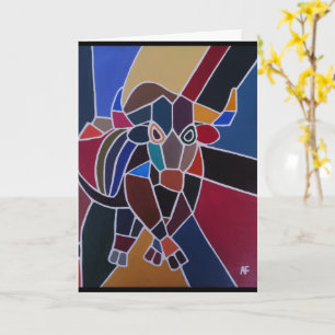 Abstract Bull Painting by Alfred Fox Card